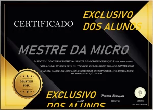 Certificado Mestre da Micropigmentação 2.0